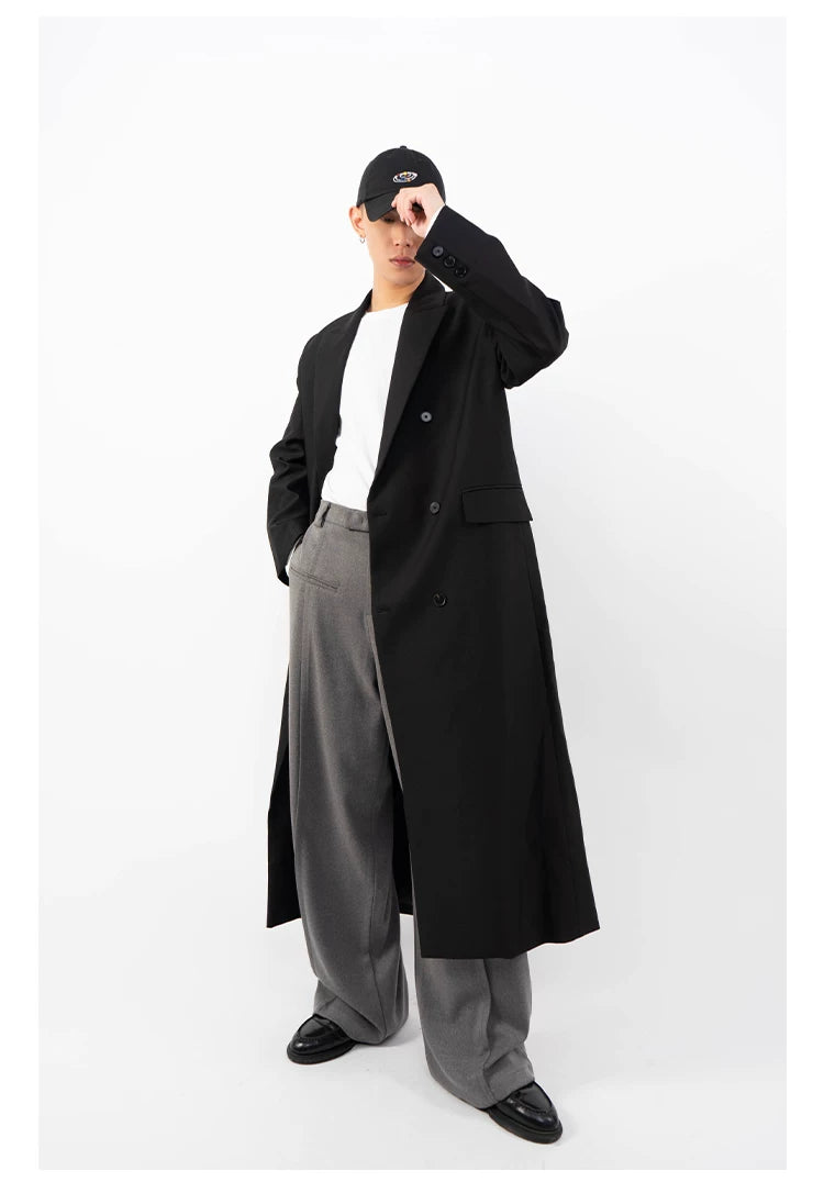 Men's Oversized Two-tone Windproof Trench Coat
