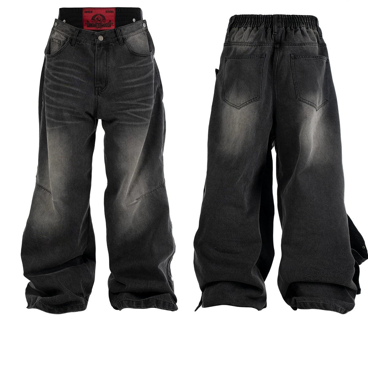 Relaxed Washed Charcoal Denim Jeans