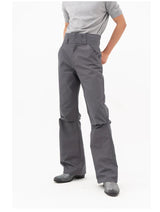 Men's Double Buckle Pleated Casual Pants
