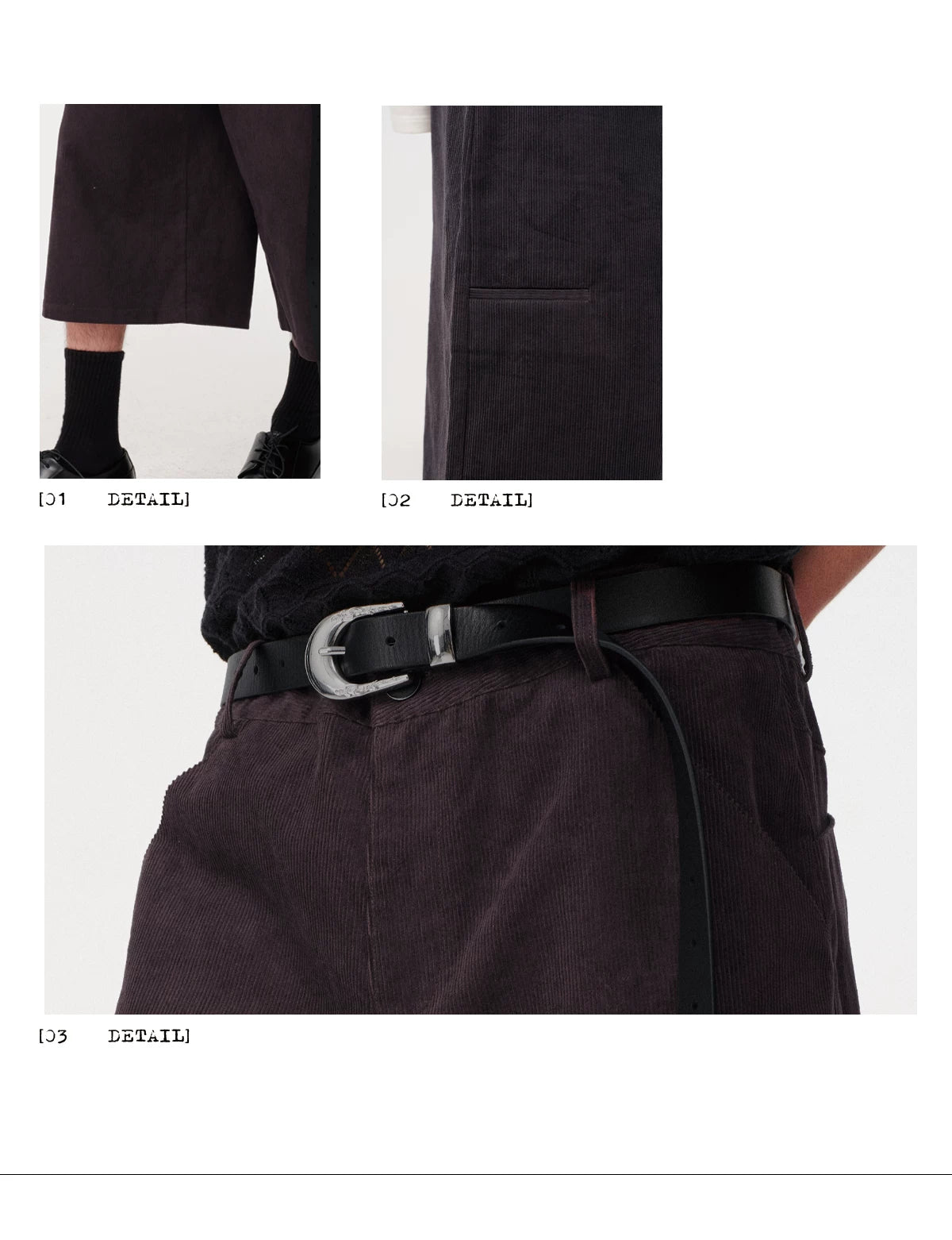 Side Pocket Striped Corduroy Capri Pants