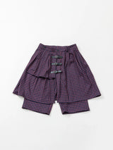 Y2K Plaid Buckle Wide Leg Skort