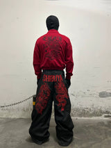 Reversible Dragon Embroidery Denim Jeans