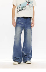 Men's Washed Fleece Relaxed Straight Jeans