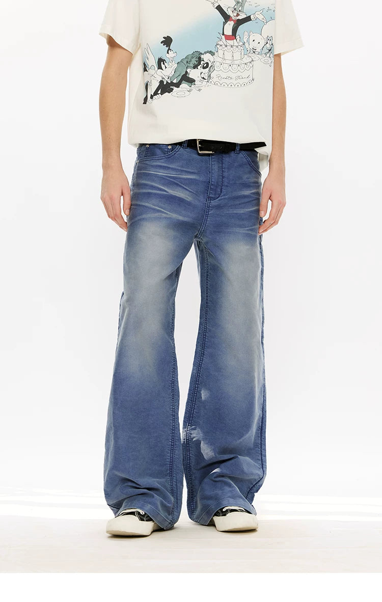 Men's Washed Fleece Relaxed Straight Jeans