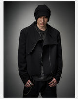 Dark Matte High Collar Zip Jacket