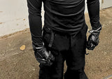 Black Sharkskin Long Sleeve Racing Top