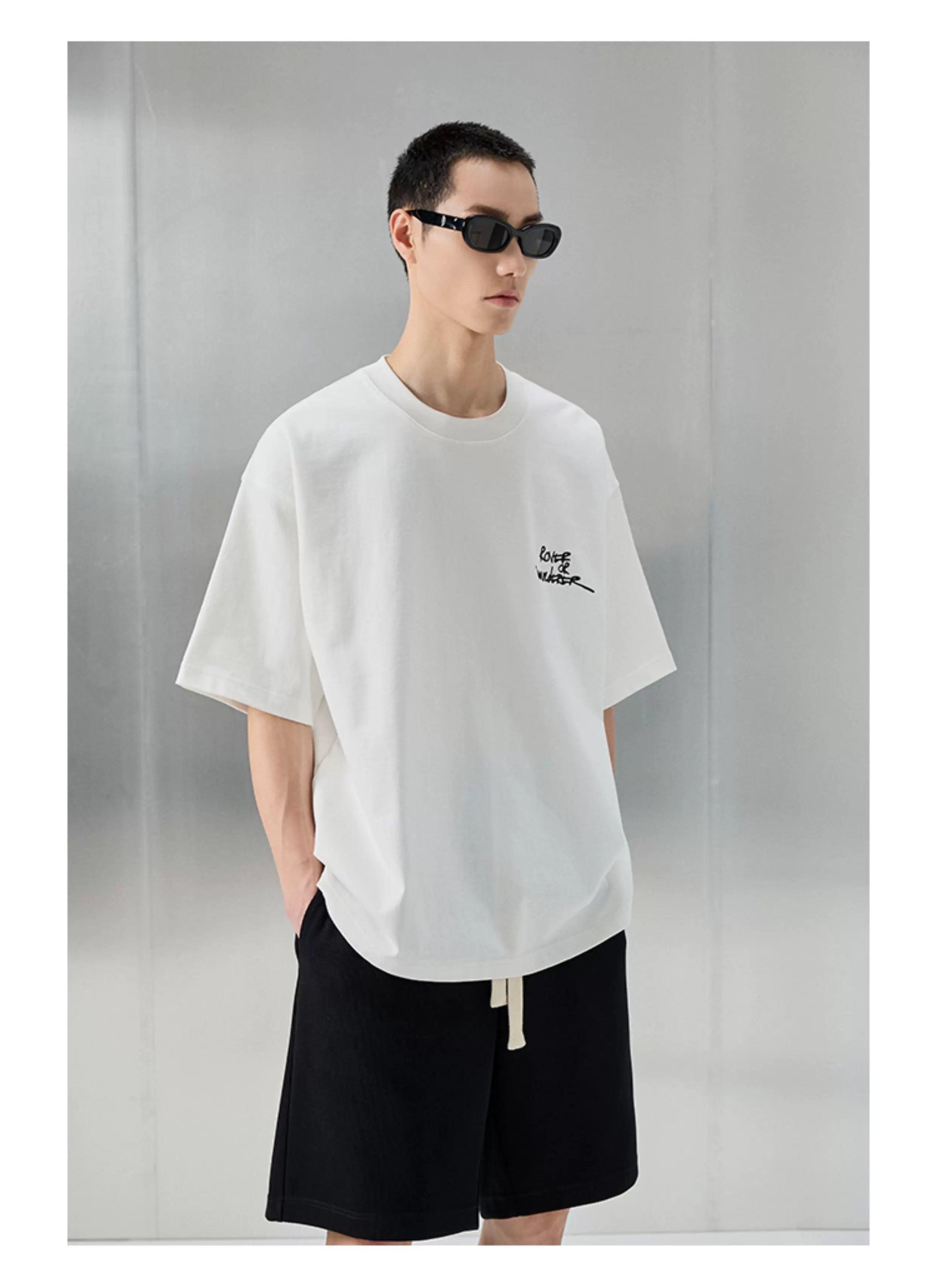 Oversized Heavyweight Printed Embroidered Tee