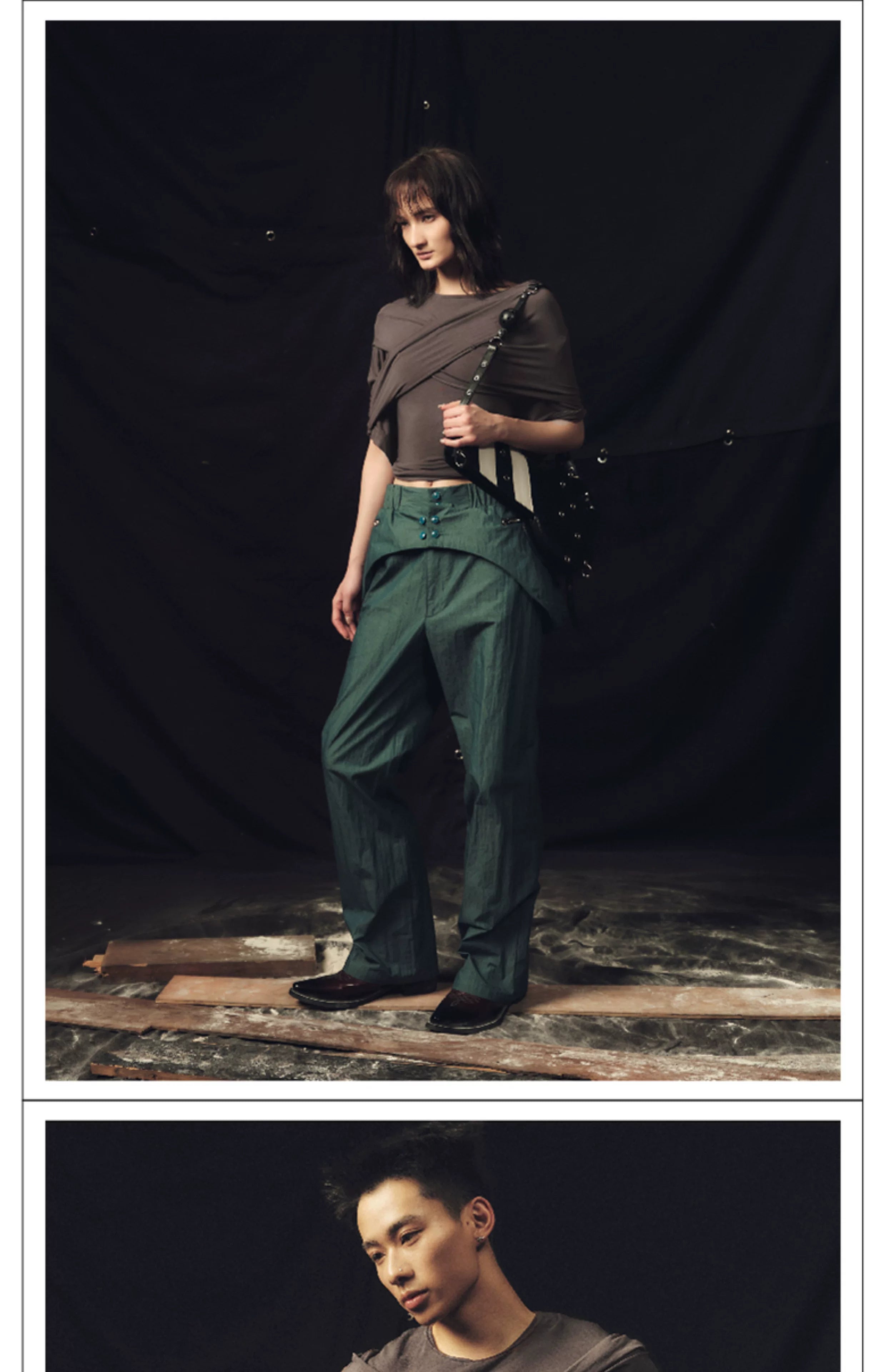 Vintage Dune Rock Draped Tulle Top