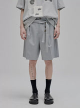Draped Drawstring Wide Shorts