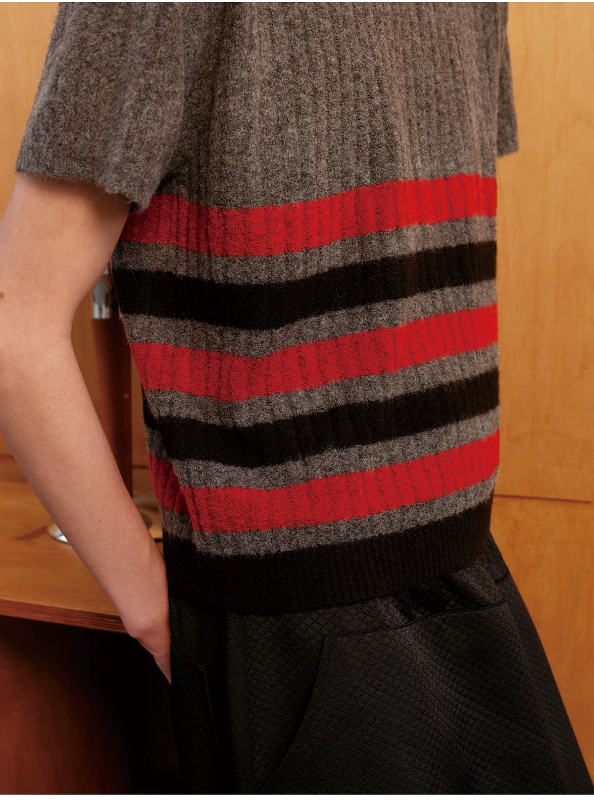 Striped Short Sleeve Round Neck Tee