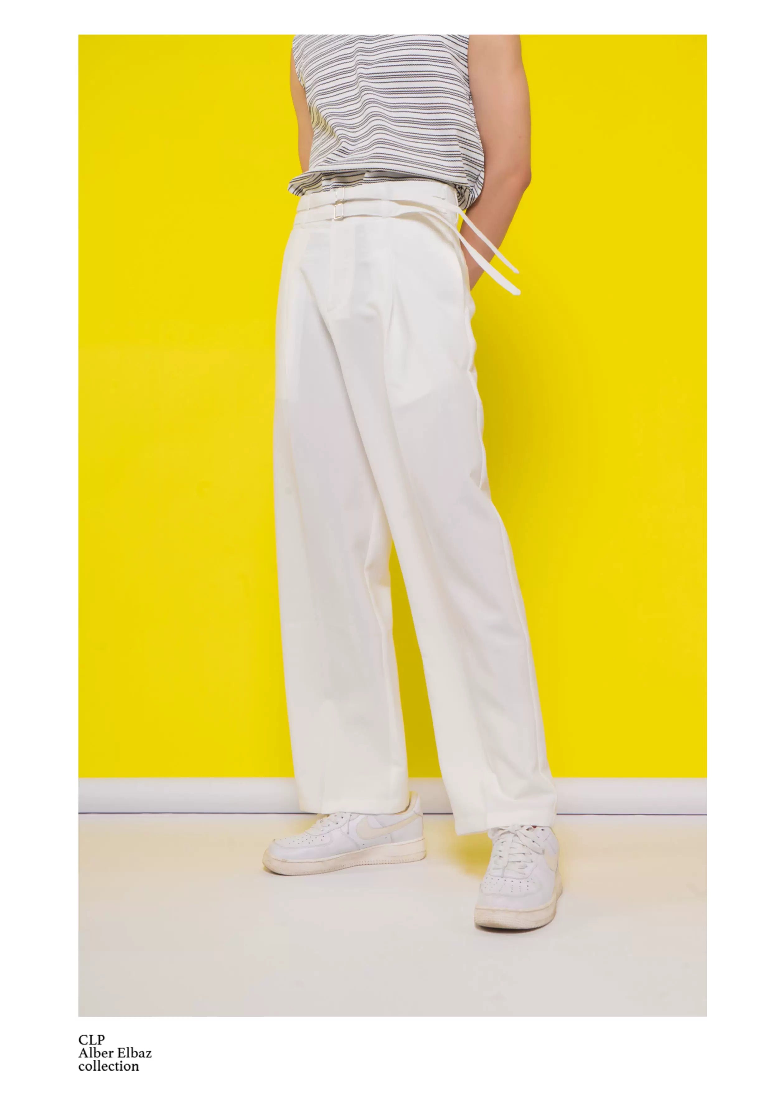 Double Belt Metal Buckle Casual Pants