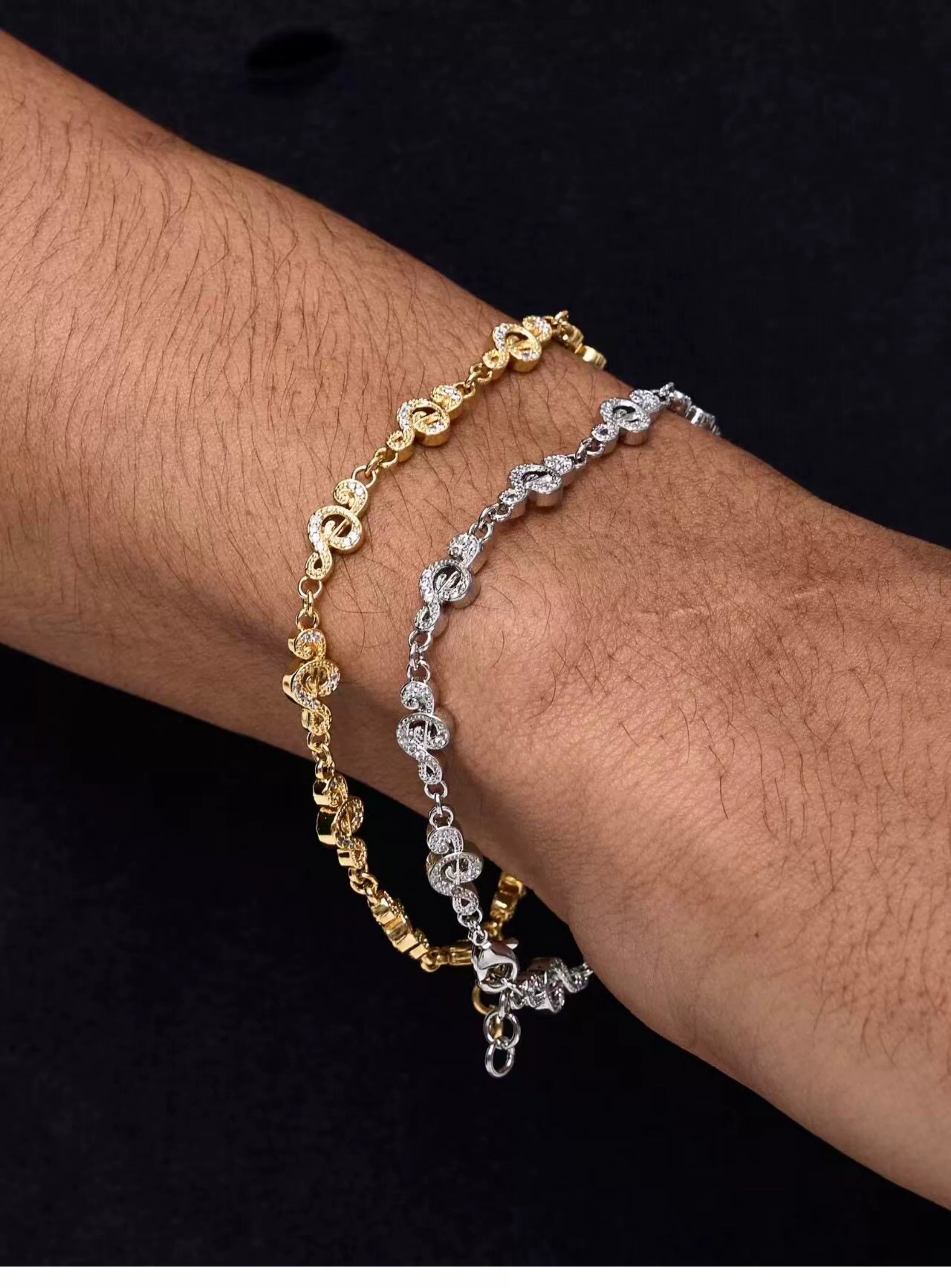 Unisex Hip Hop Musical Note Bracelet