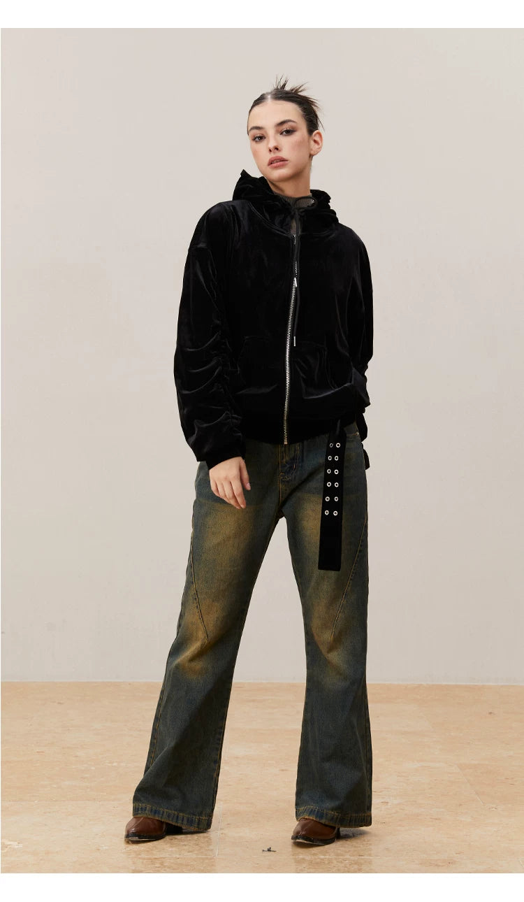 Cleanfit Washed Yellow Slim Flared Jeans