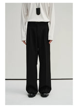 Waist-Adjustable Striped Flared Merino Wool Pants