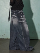 American Vintage Washed Distressed Baggy Jeans