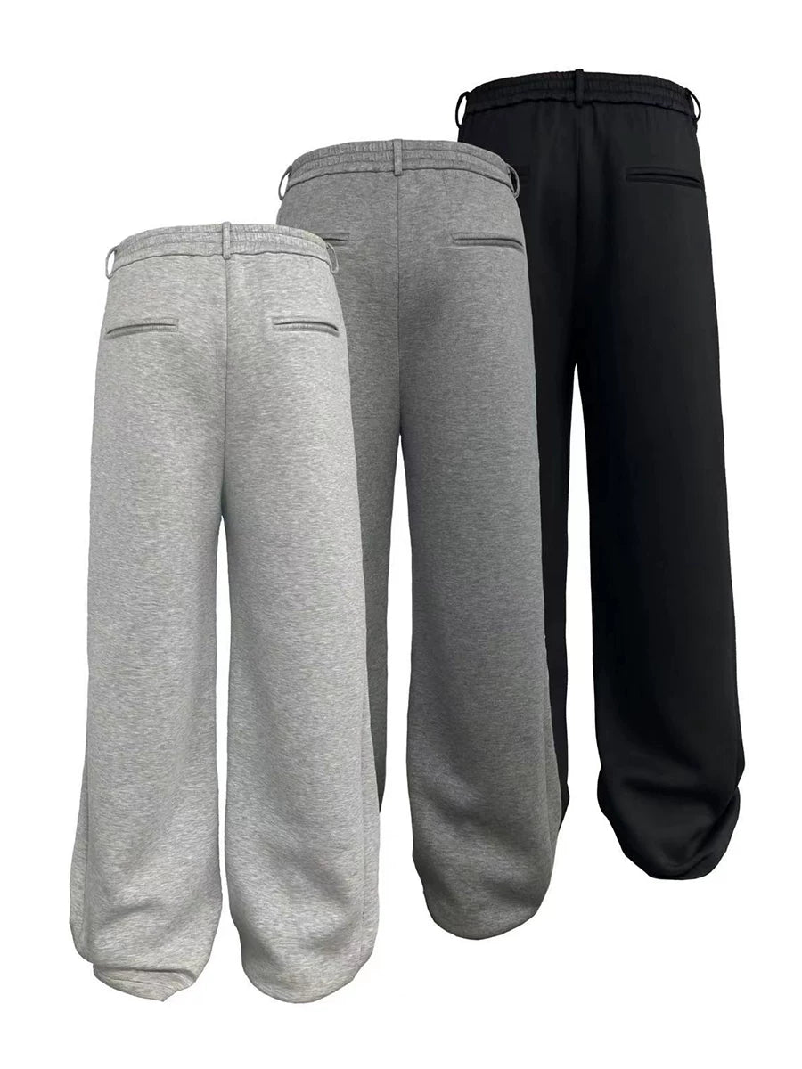 Flared Space Cotton Sweatpants With Pockets
