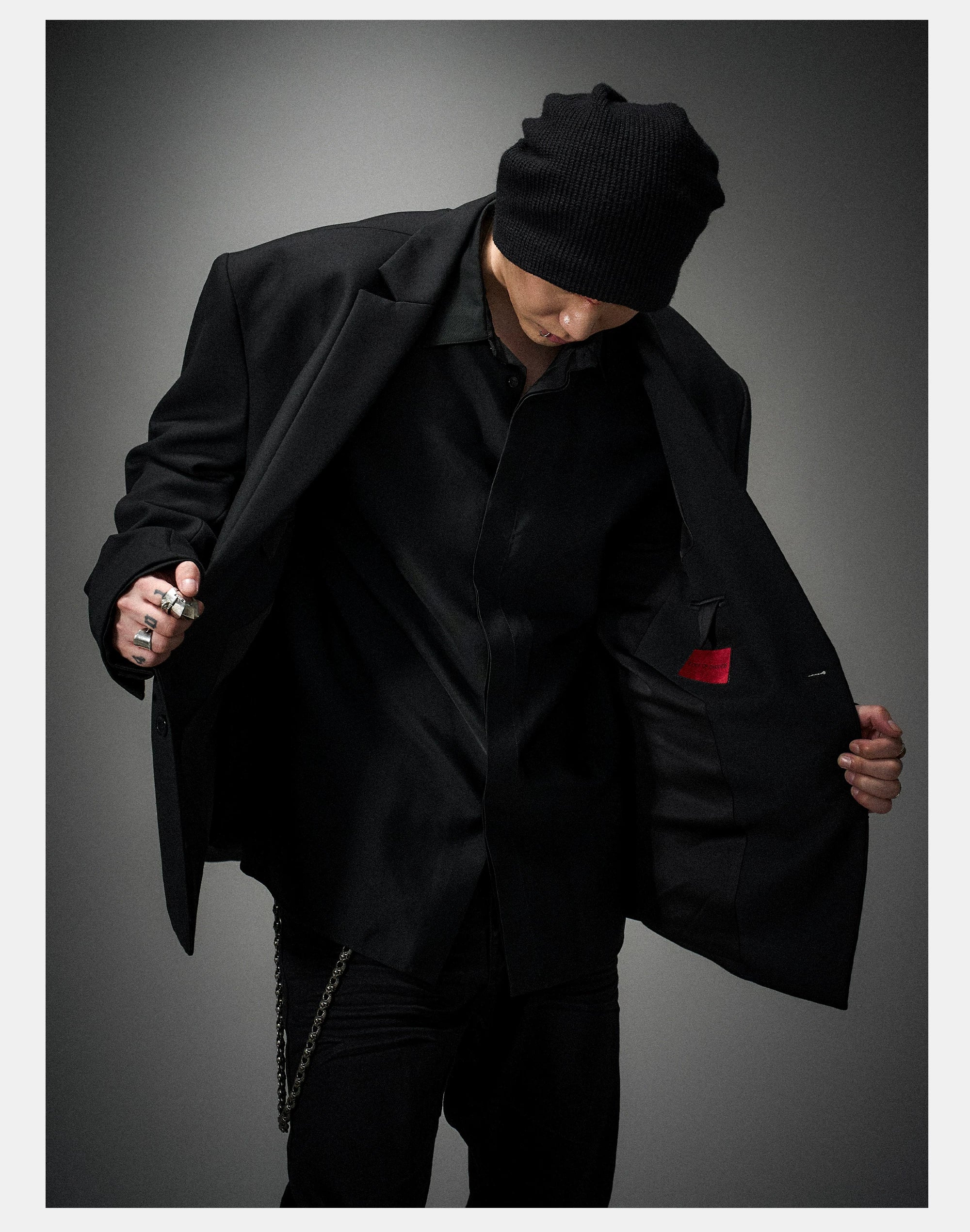 Structured Wool Blazer with Slits