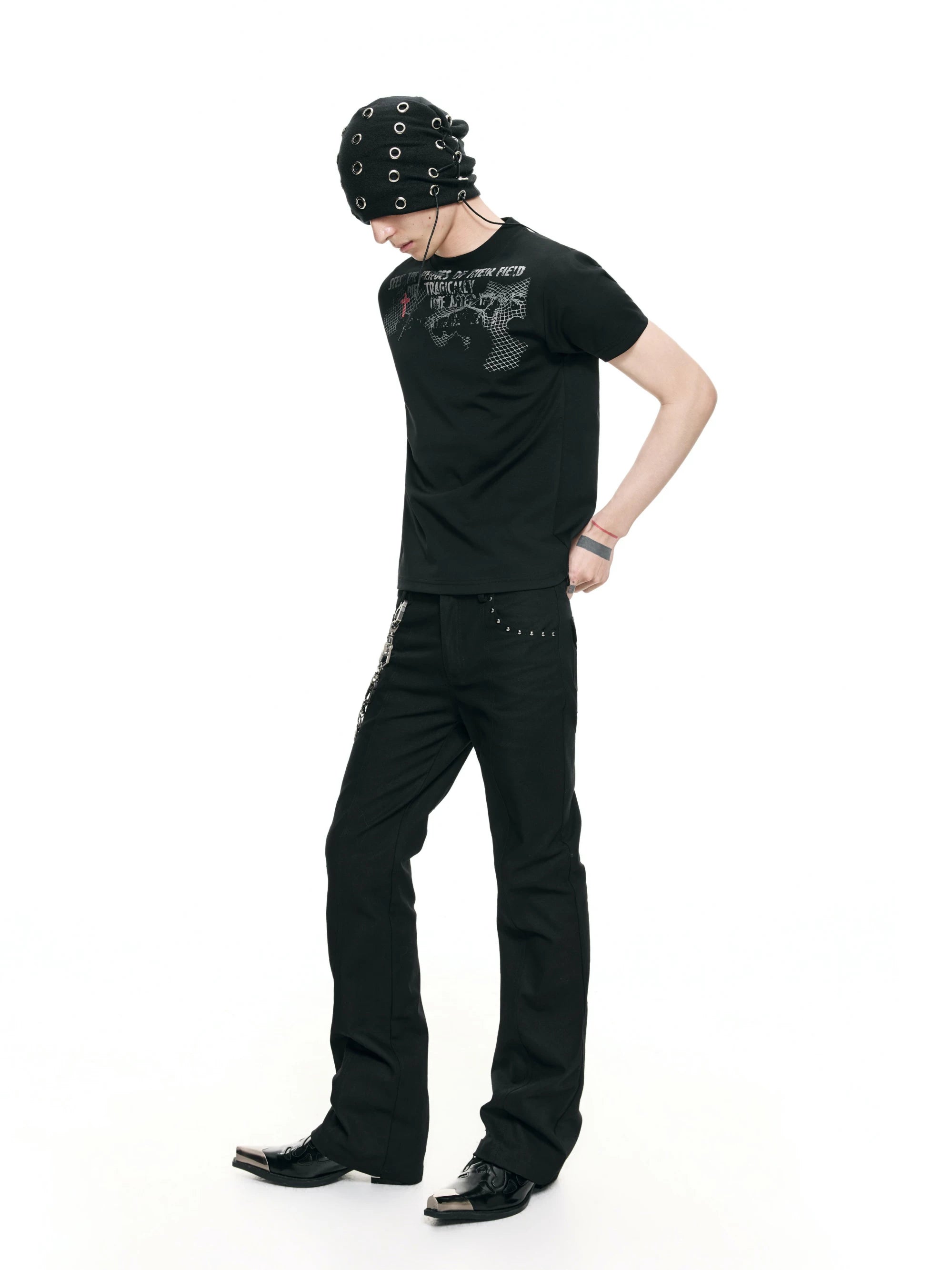Rivet Slim Canvas Punk Jeans