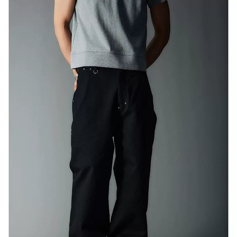 Double Pocket Rhinestone Washed Cargo Pants