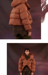 Unisex Y2K Cropped Down Puffer Jacket