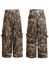 Detachable Bow Wide Leg Camo Pants