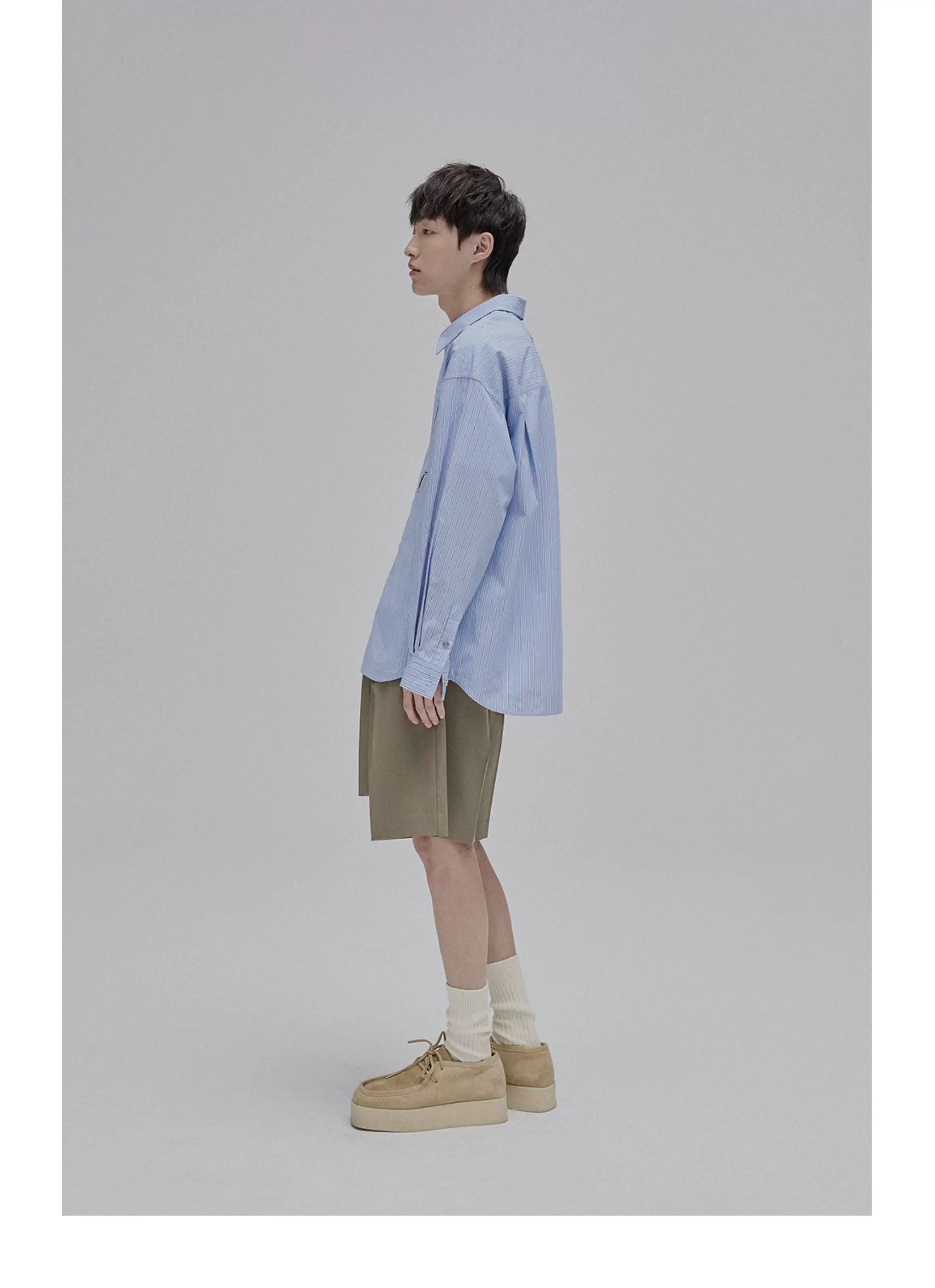 Blue White Striped Pocket Shirt