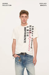 Casual Cool Dry Contrast Slogan Tees