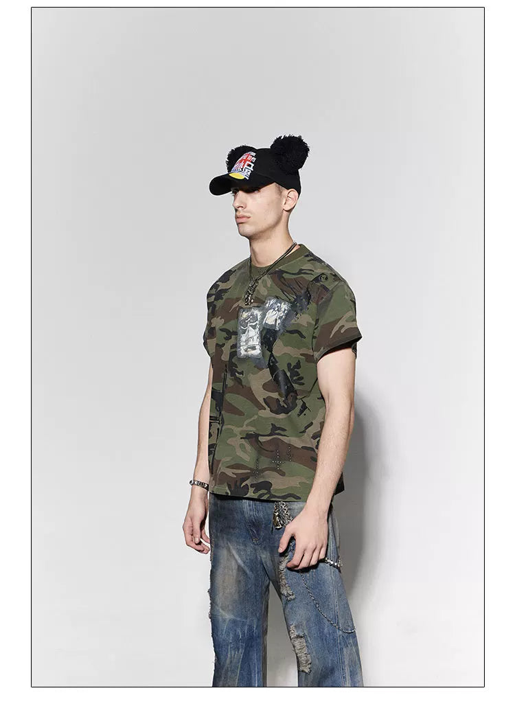 American Camo Cross Gun Tee