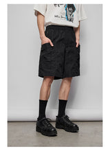 Pleated Metal Nylon Tech Cargo Shorts