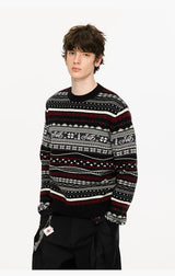 Fair Isle Milk Cotton Knit Sweater