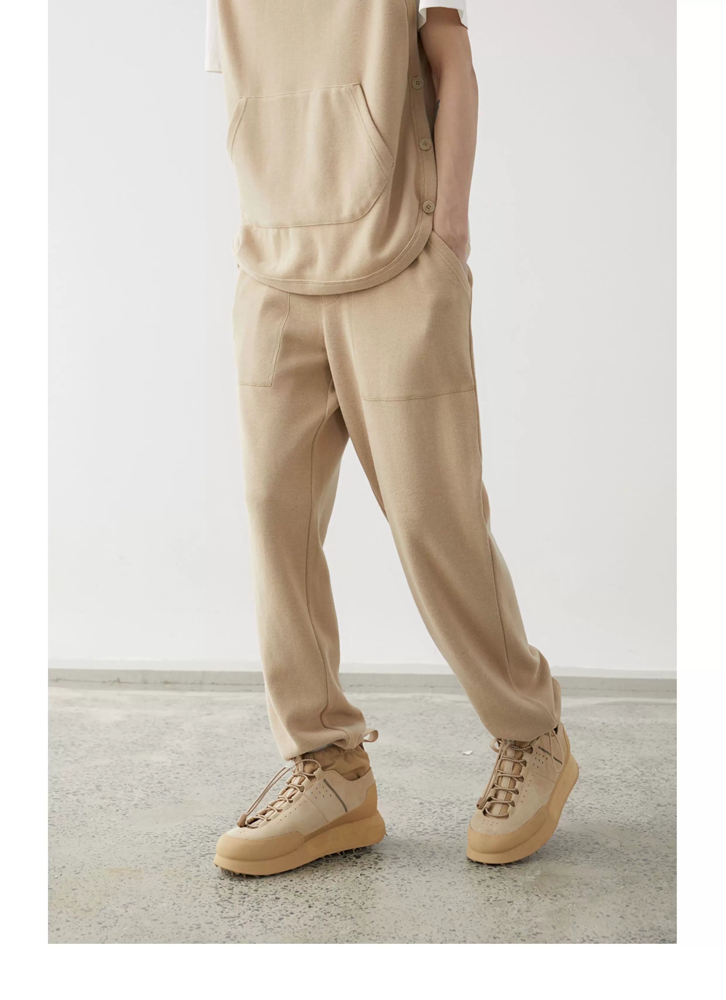 Stripe Plush Drawstring Track Pants