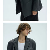 Two-Tone Distressed Oversized Casual Blazer
