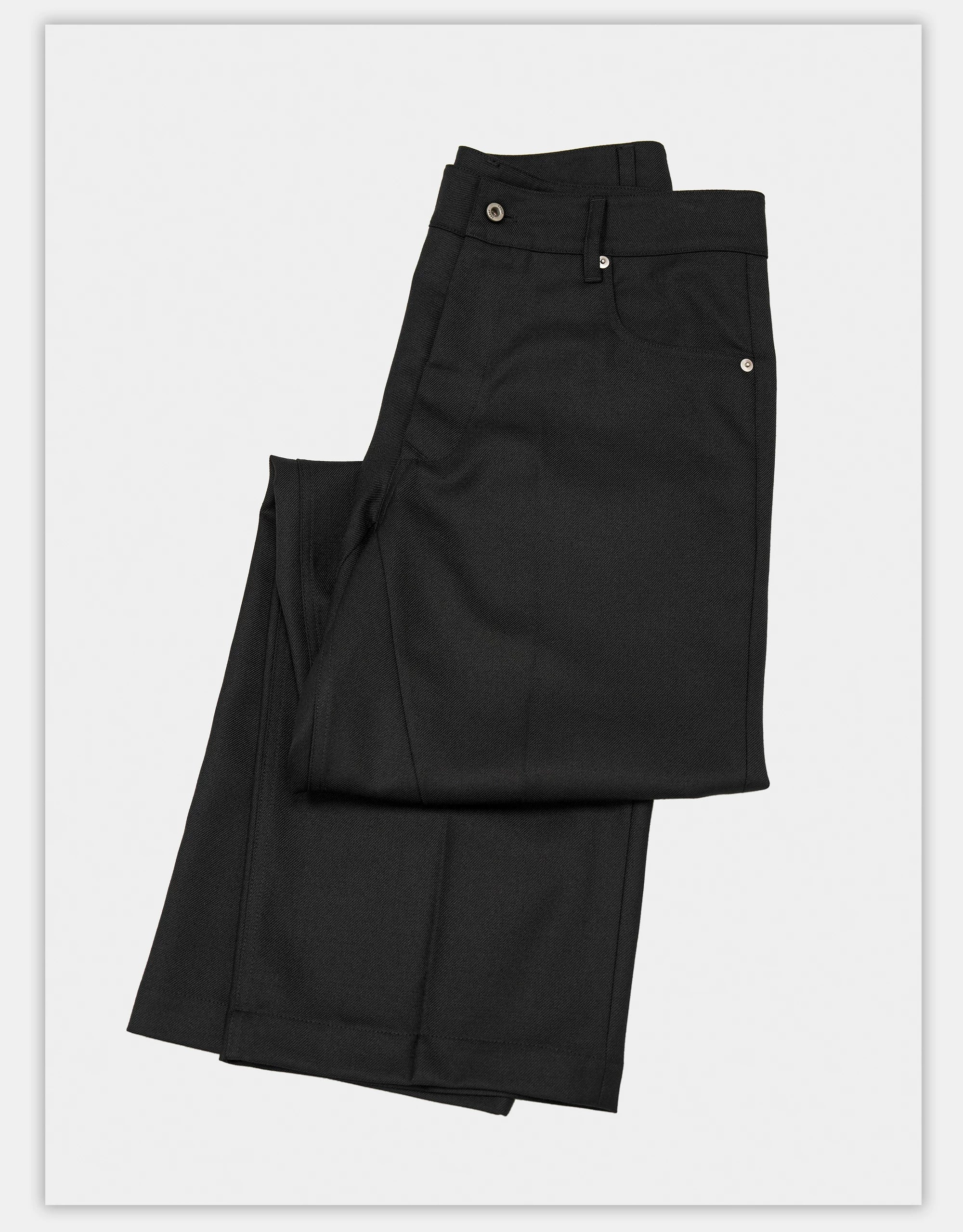Wide Leg Wrinkle-free Wool Trousers