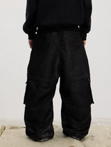 Adjustable Ruched Strap Pocket Cargo Jeans