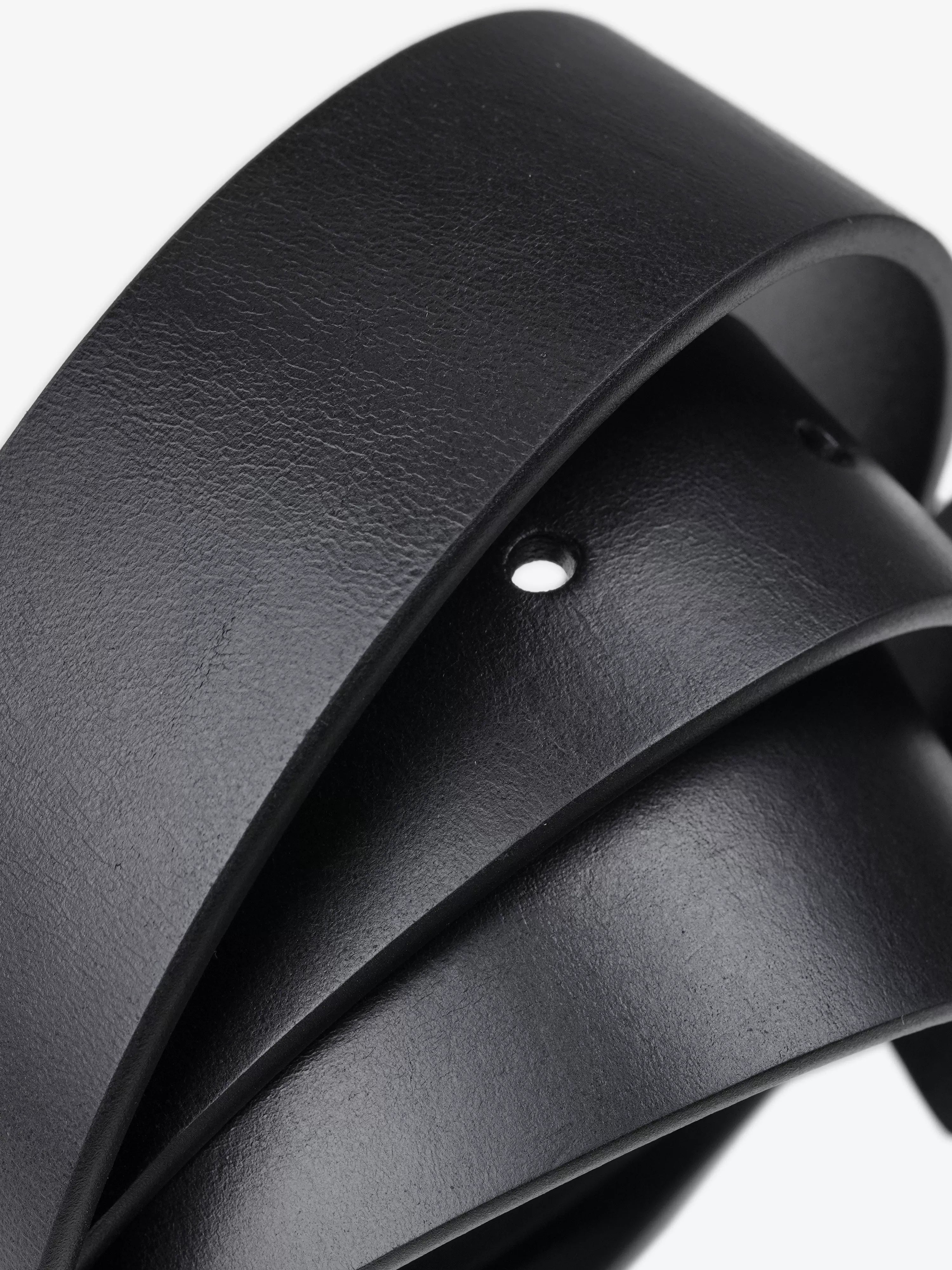 Unisex Rectangular Brass Buckle Leather Belt