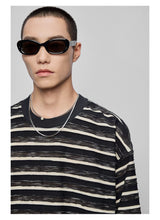 Striped Raw Edge Long Sleeve Tee
