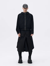 Deconstructed Waistband Layered Unisex Skirt