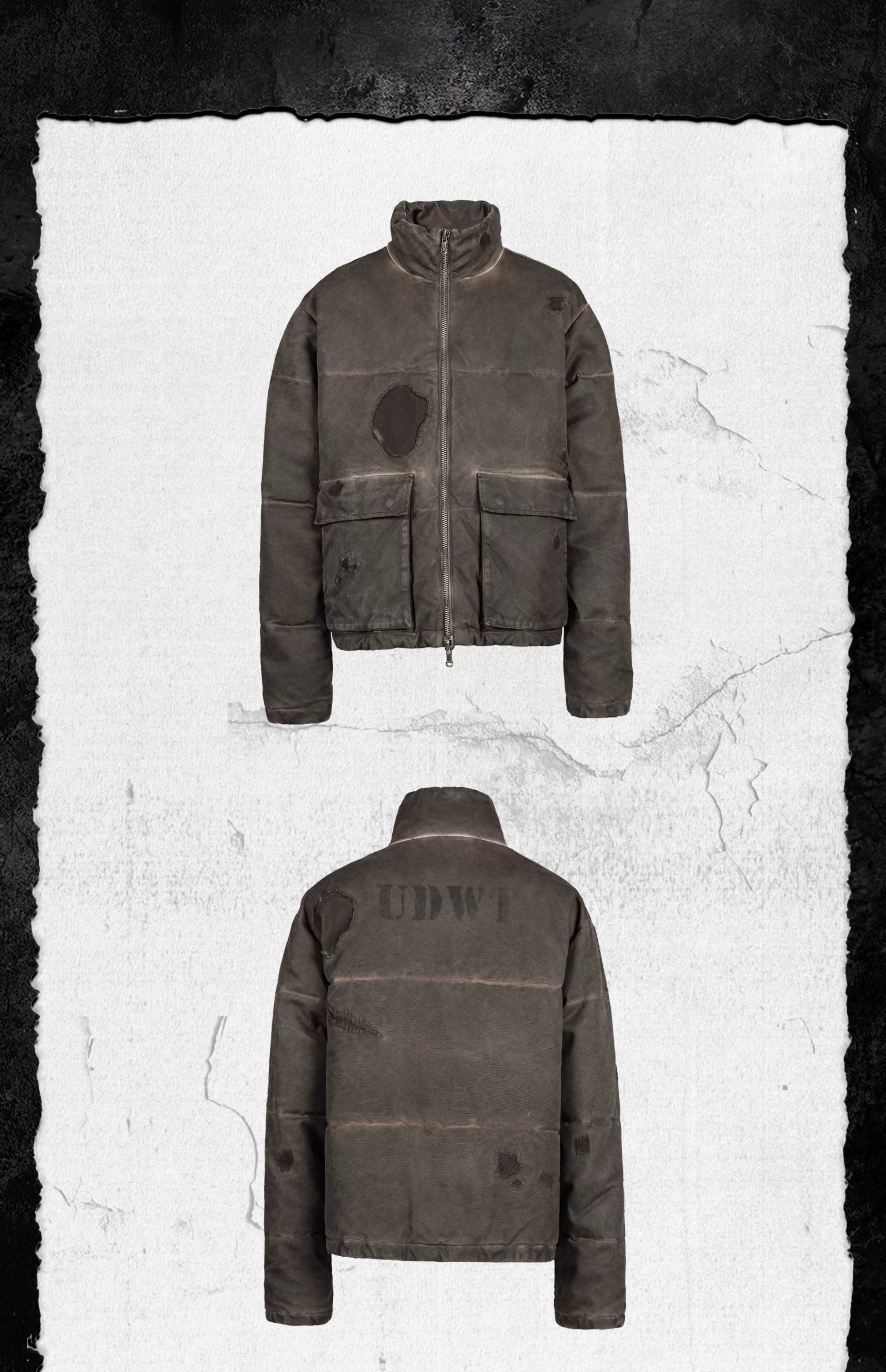 Wanderer Distressed Embroidered Dirty Dyed Parka