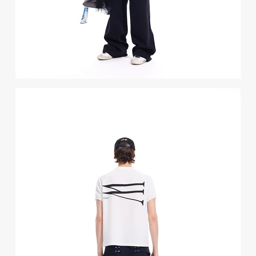 White Waffle Print Raglan Boxy Tee