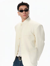 Hemp Stand-Collar Blazer