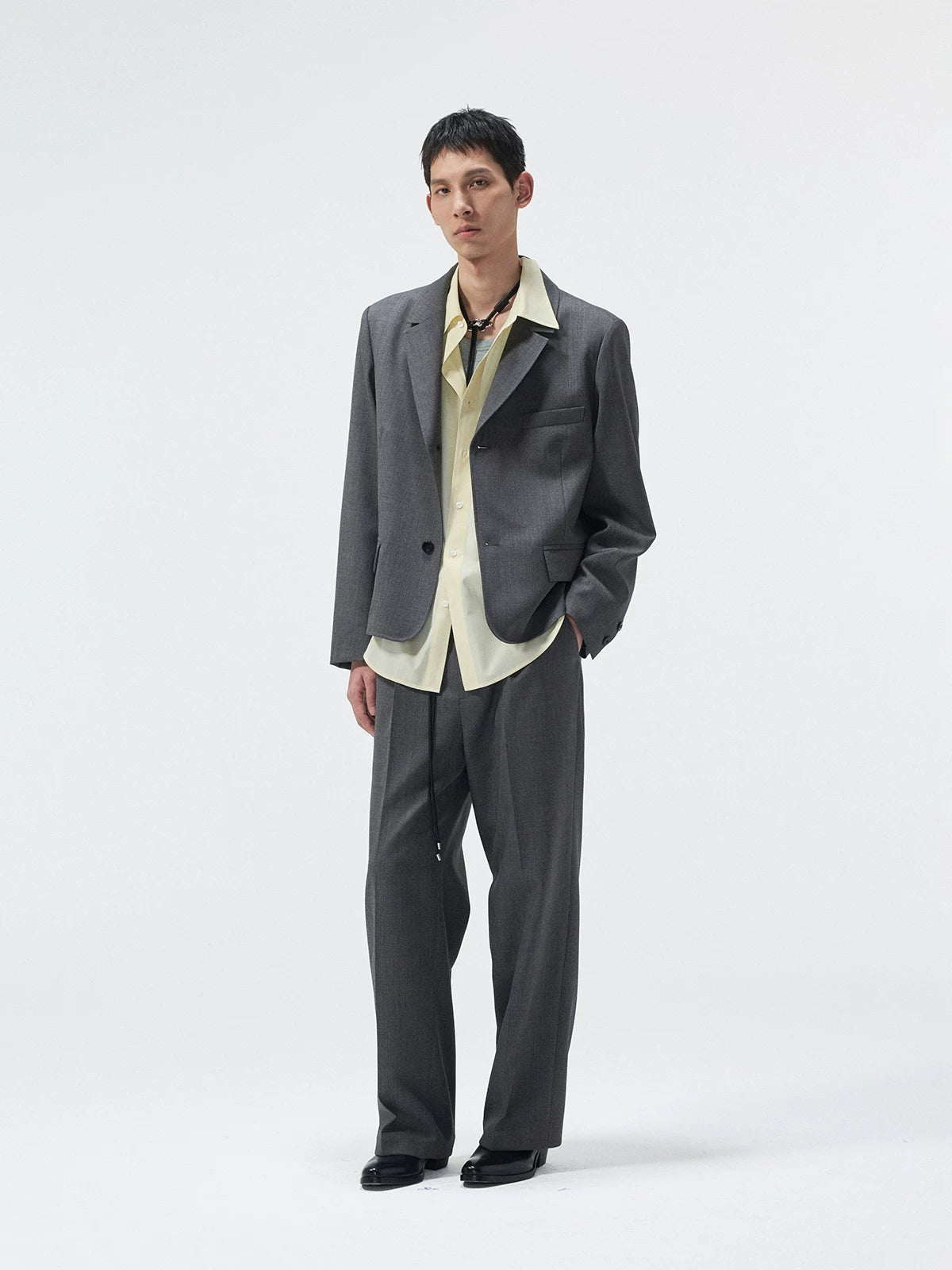 Merino Wool Pleated Elastic Waist Pants