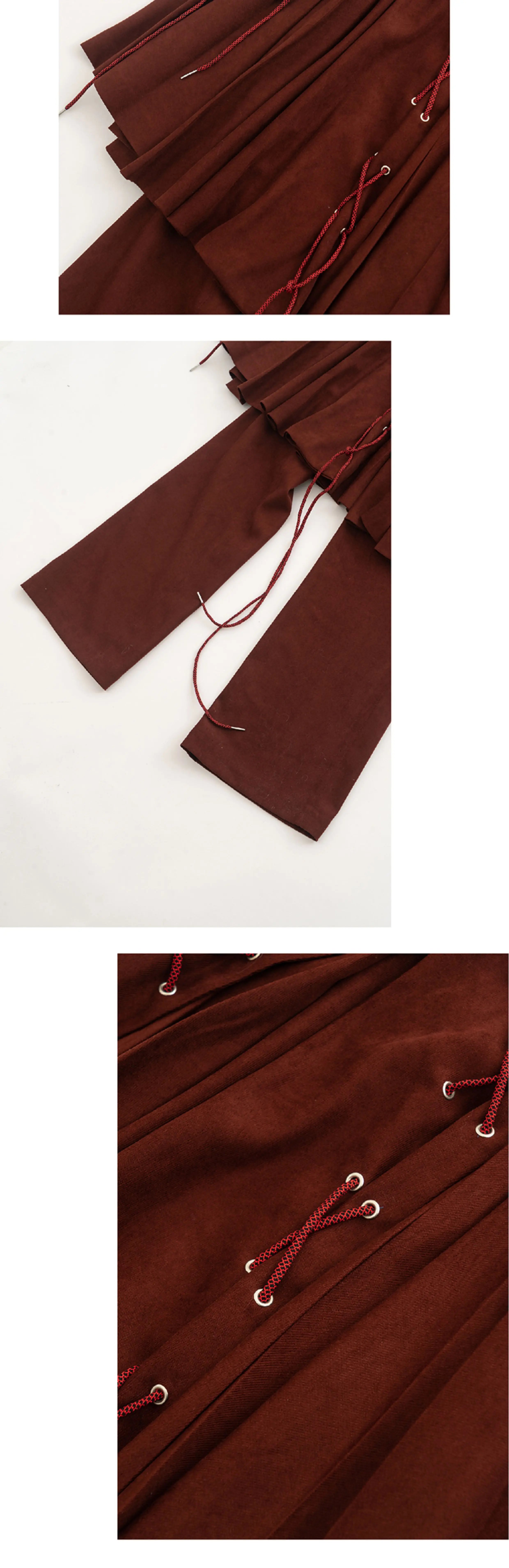 Unisex Double Layer Drawstring Pleated Skort