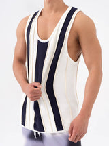 Men's Loose Striped Knit Tank Top