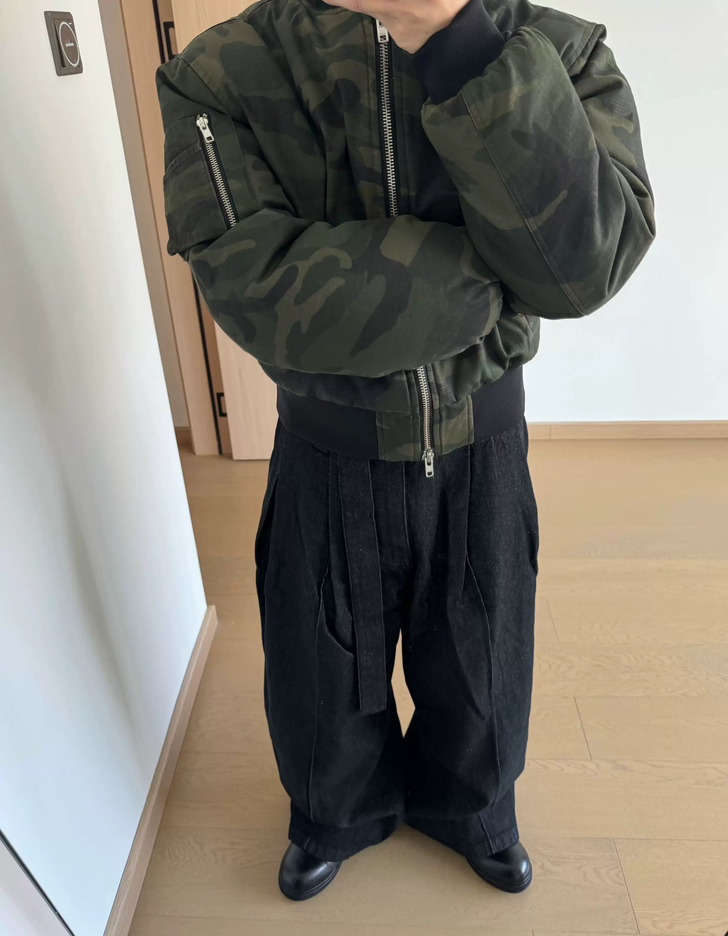 Black Khaki Camo MA1 Bomber Jacket