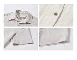 Men's Double-layered Short-sleeved Plaid Linen Shirt