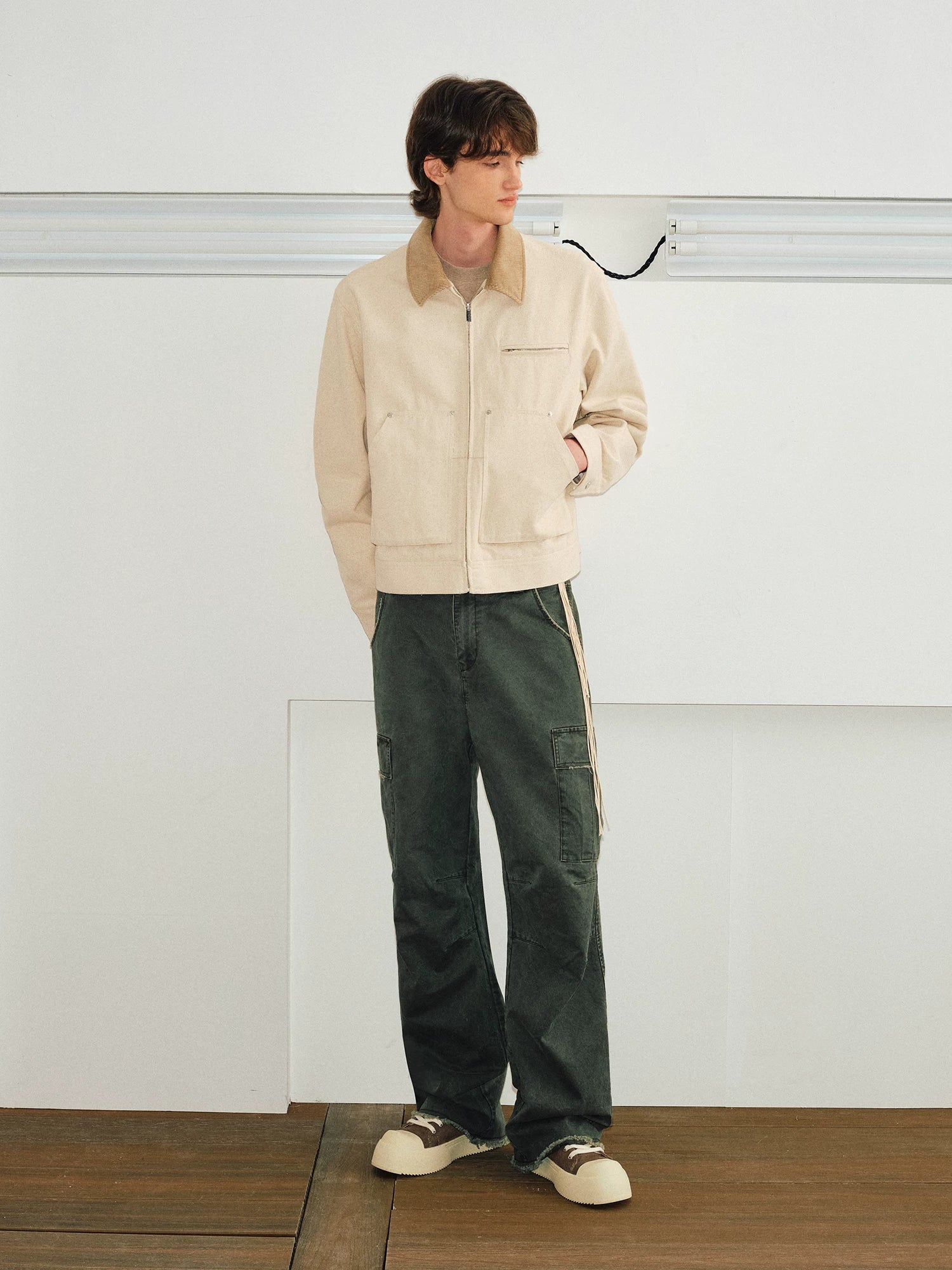 Men's Distressed Frayed Cargo Pants
