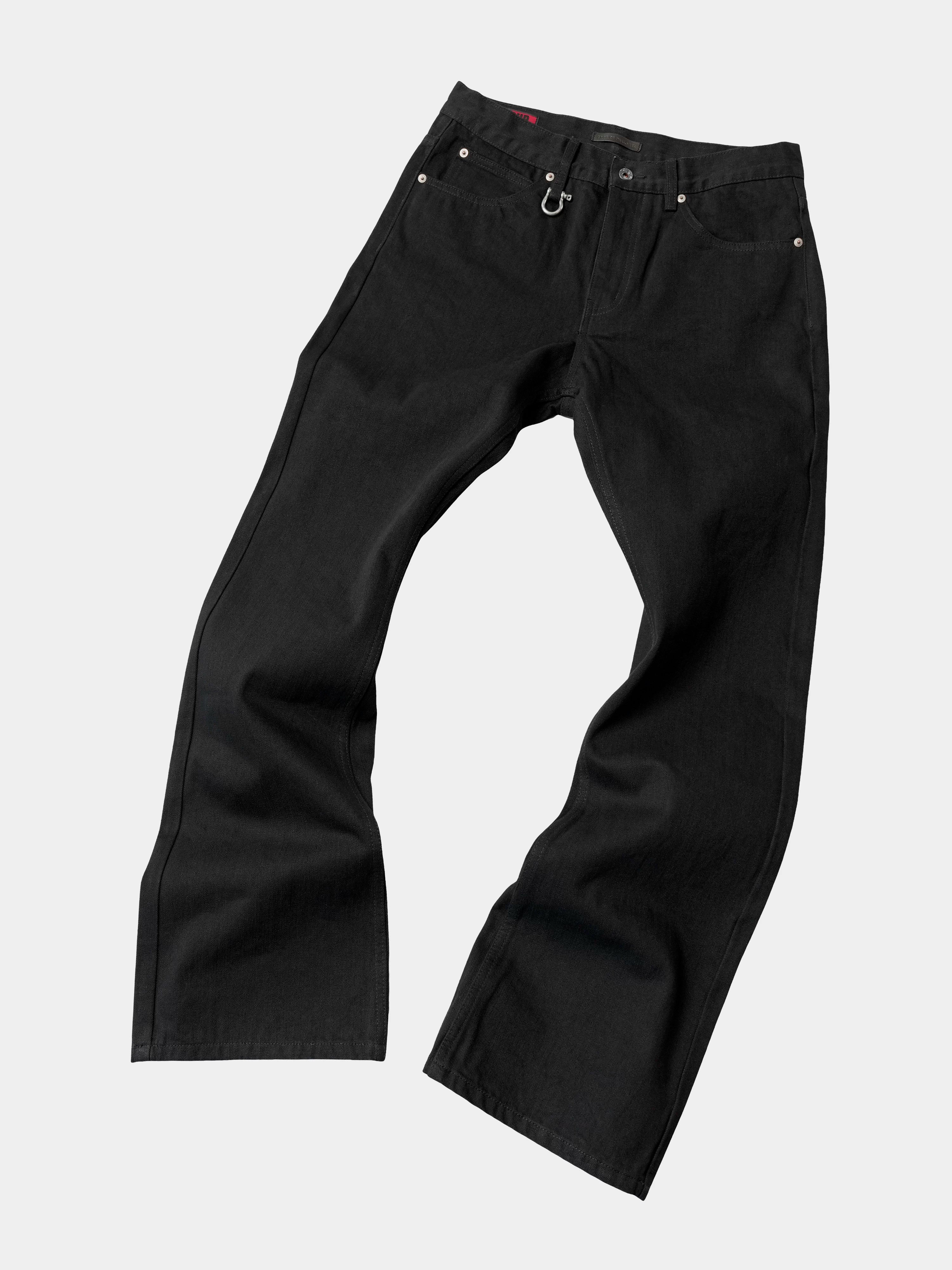 Heavy Black Boot-Cut Jeans