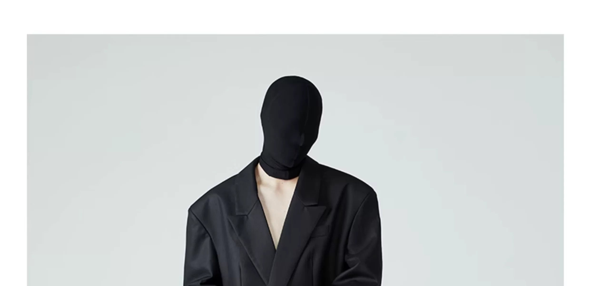 Men's Cropped Black Padded Drapey Blazer