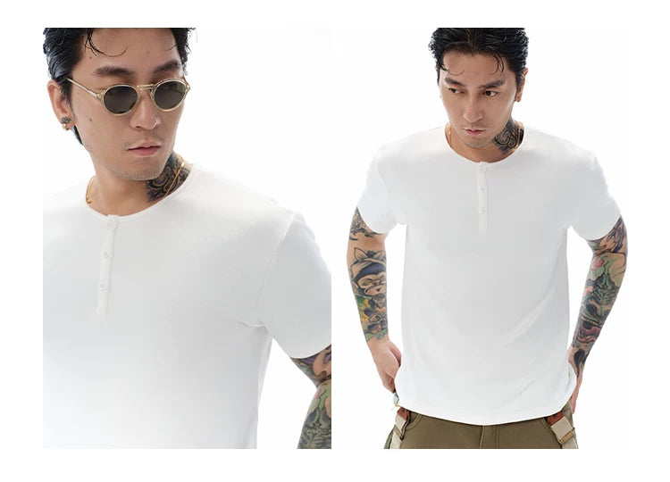 Ice Cool Solid Henley Tee