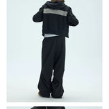 Black Side Adjustable Chain Casual Pants